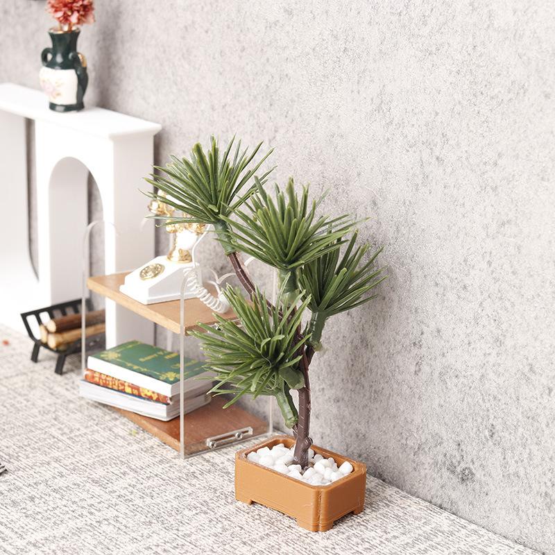 Us Bonsai Garden - ต้นสนจำลองขนาด 1/12 สำหรับตกแต่งสวนจิ๋ว บ้านตุ๊กตา ของตกแต่งบอนไซ 1
