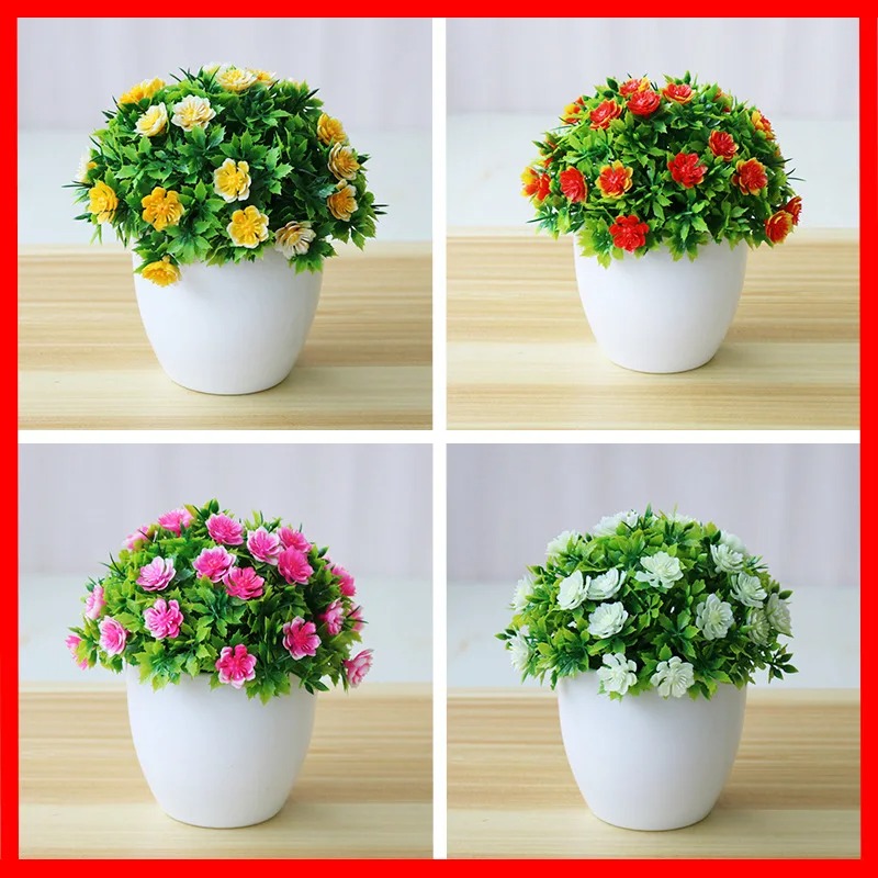 Bonsai Gardenia - 1Pcประดิษฐ์พืชBonsaiดอกไม้พืชดอกไม้ปลอมPottedเครื่องประดับสำหรับตกแต่งGarden Decorโรงแรม